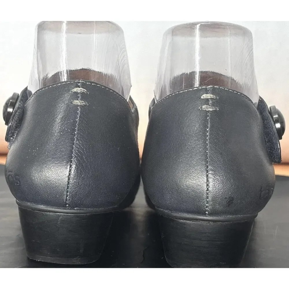 Taos Women's US 7 EU 38 Navy Blue Pebbled Leather Mary Jane Shoes 1.5